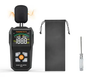 POROMETISTO-SL01 Decibel Meter Digital Sound Level Meter with Color Backlit Screen,Portable SPL Meter with A/C Weighted,dB/SONE Unit,Fast/Slow Response,MAX/MIN,Data Hold,Range 30-130dB, Level Meter with Backlit Screen Micro Industrial